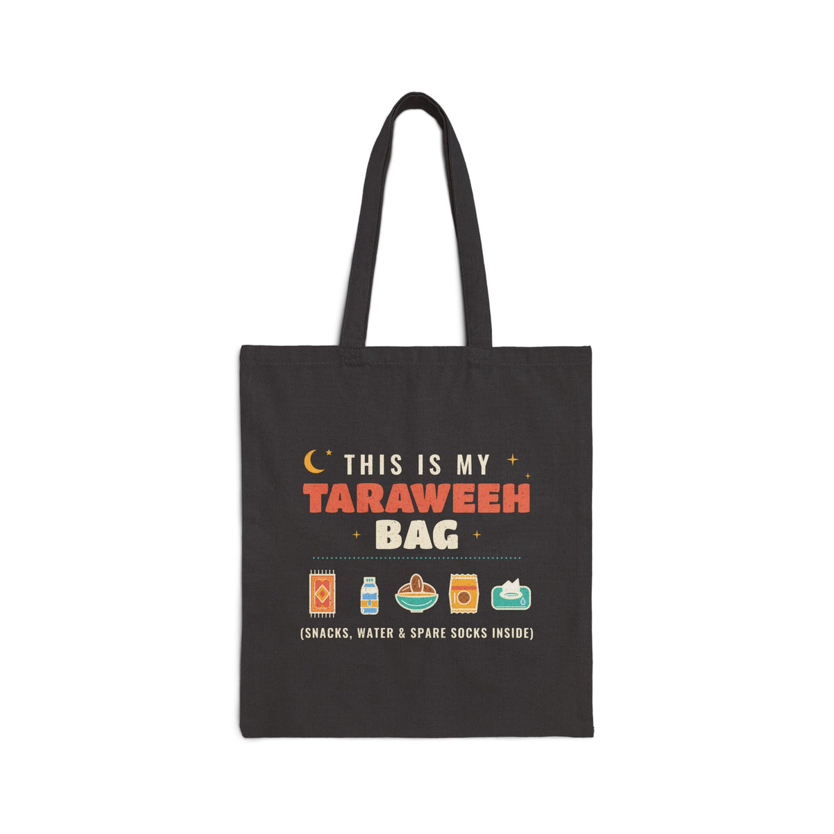 This Is My Taraweeh Bag Canvas Tote Bag in Black, double-sided print – AdabStars