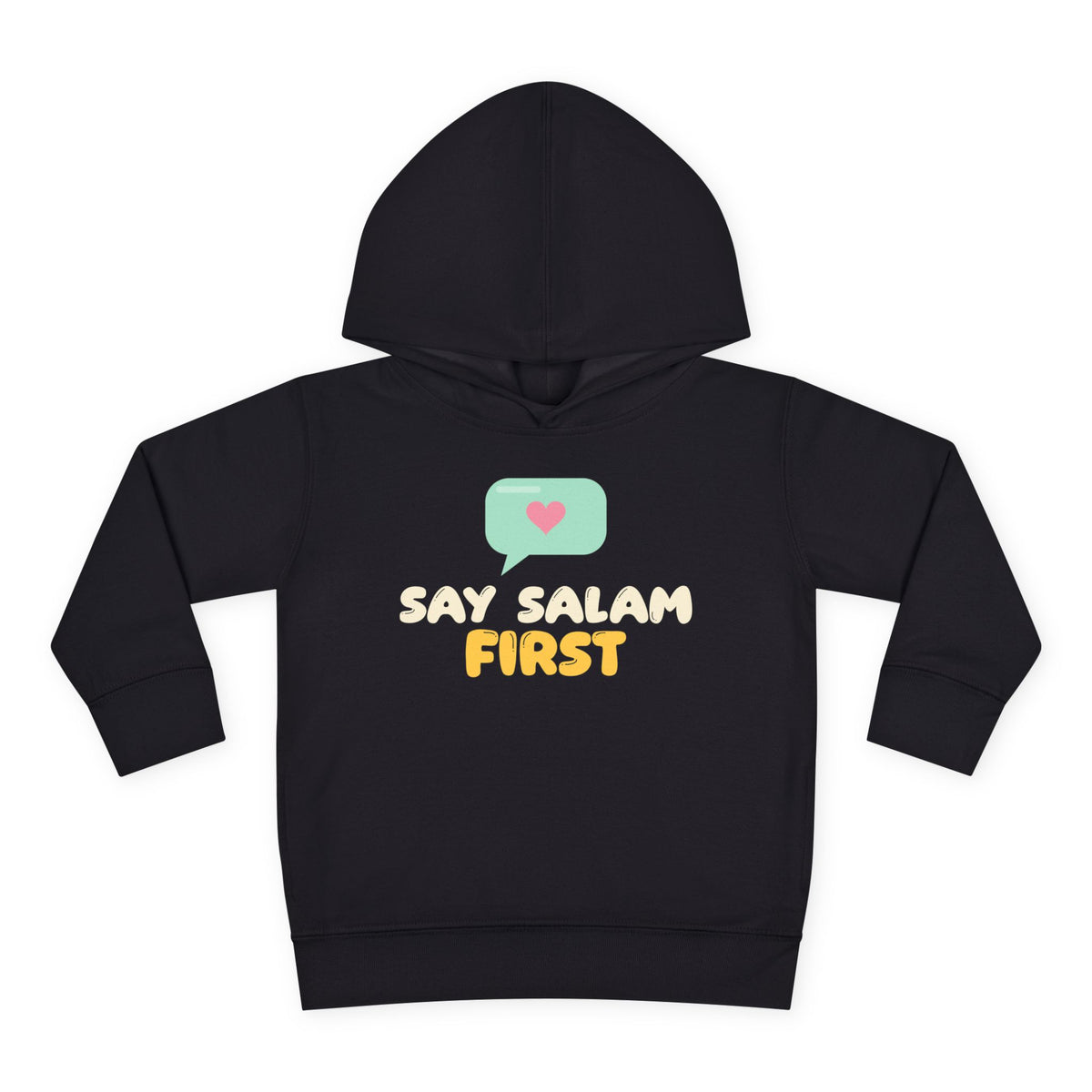 Say Salam First Islamic Toddler Hoodie in Black – AdabStars