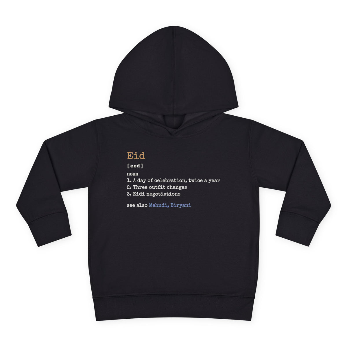 Eid Definition Toddler Hoodie in Black – AdabStars