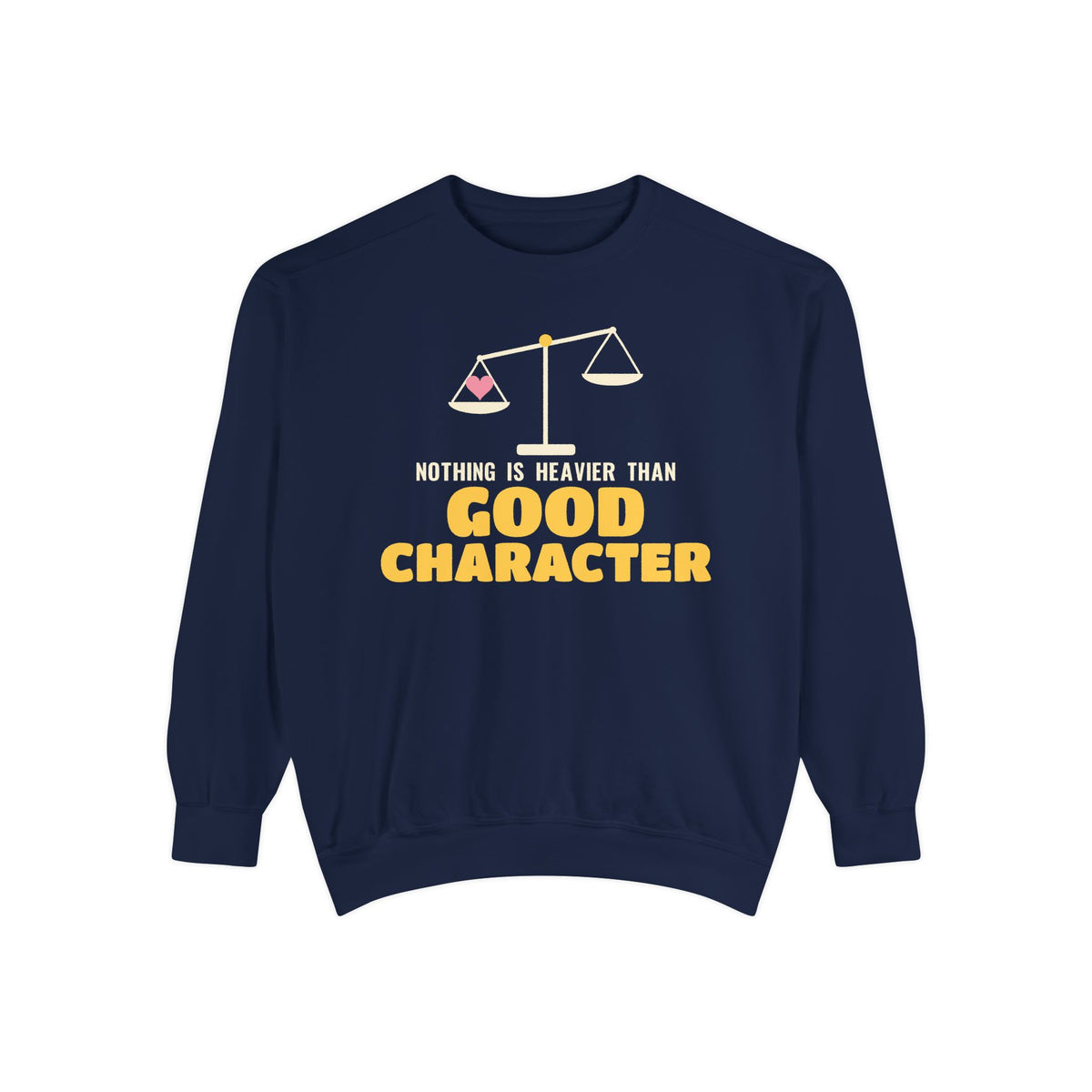 Heavier Than Good Character Ramadan Sweatshirt | Islamic Good Character Nothing Is Heavier Balance Scale | AdabStars Islamic Apparel