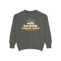 With Hardship Comes Ease Sweatshirt, Front Print | Surah Ash-Sharh Qur'an 94:5-6 Islamic Reminder | AdabStars