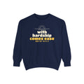With Hardship Comes Ease Sweatshirt | Surah Ash-Sharh Qur'an 94:5-6 on the Back Islamic Reminder | AdabStars
