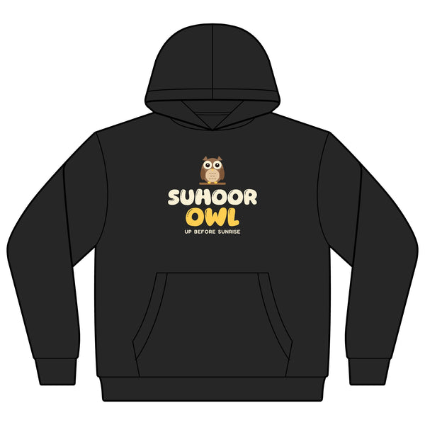 Suhoor Owl Ramadan Kids Hoodie | Ramadan Kids Night Bird Early Riser Pre Dawn | AdabStars Islamic Kids Apparel