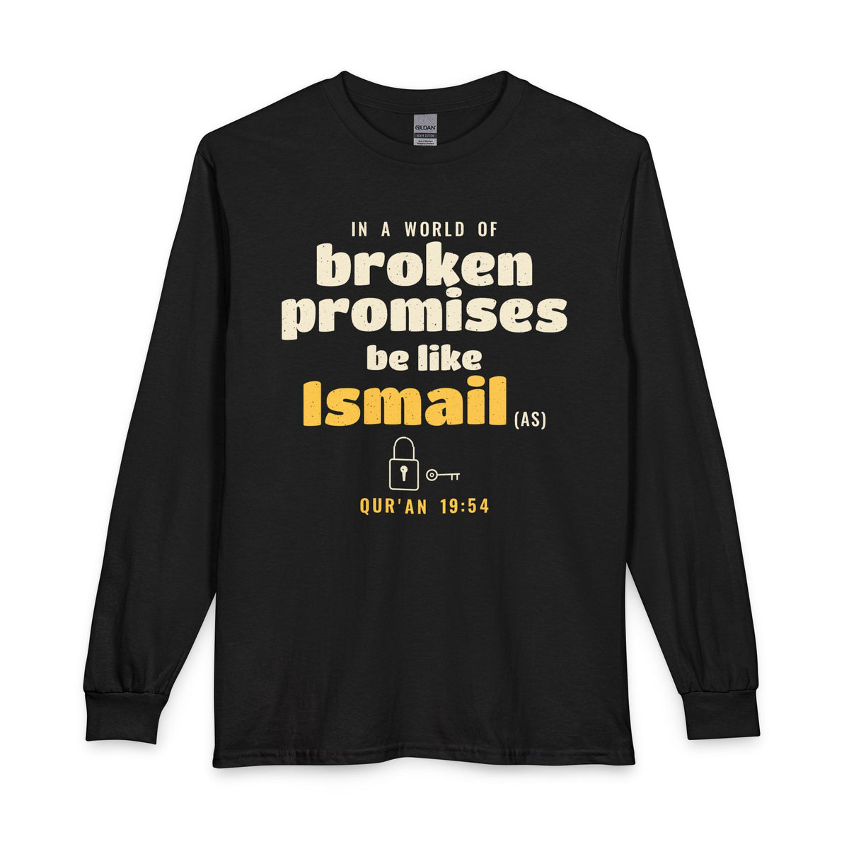 Be Like Ismail (AS) Long Sleeve Shirt in Black, front and back print – AdabStars