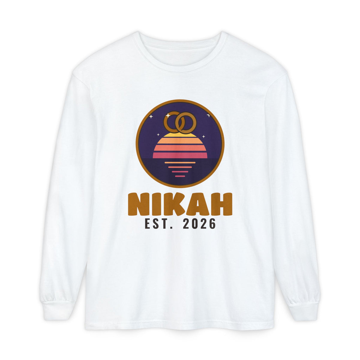 Nikah Est. 2026 Heavyweight Long Sleeve Shirt in White – AdabStars