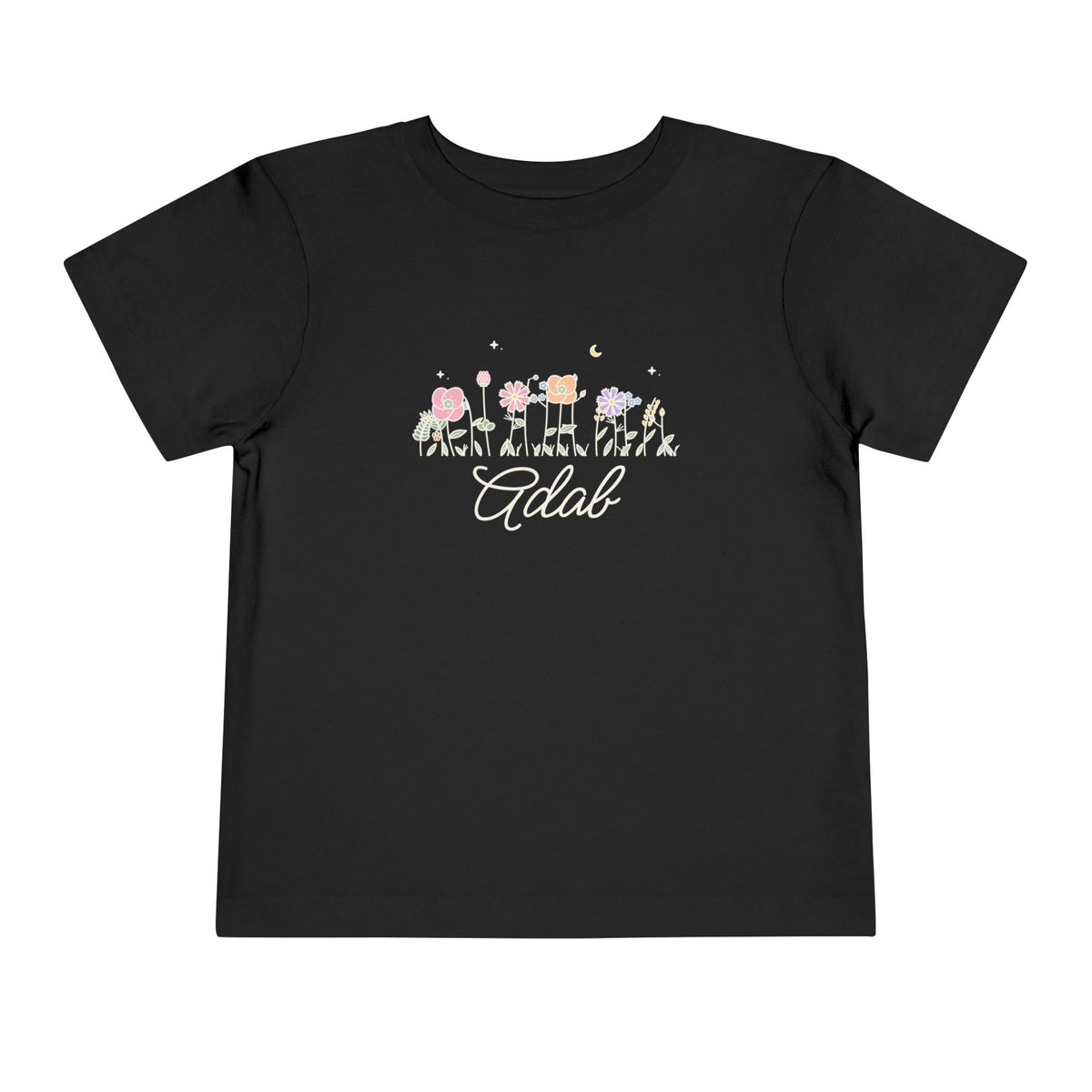 Adab Meadow Flowers Toddler T-Shirt in Black – AdabStars