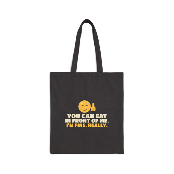 You Can Eat In Front Of Me Canvas Tote Bag in Black, one-sided print – AdabStars