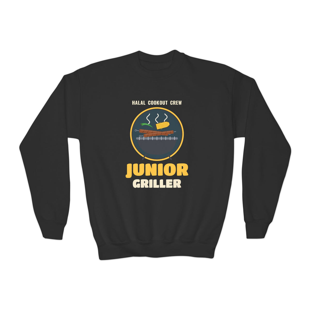 Junior Griller Halal Cookout Kids Sweatshirt in Black – AdabStars