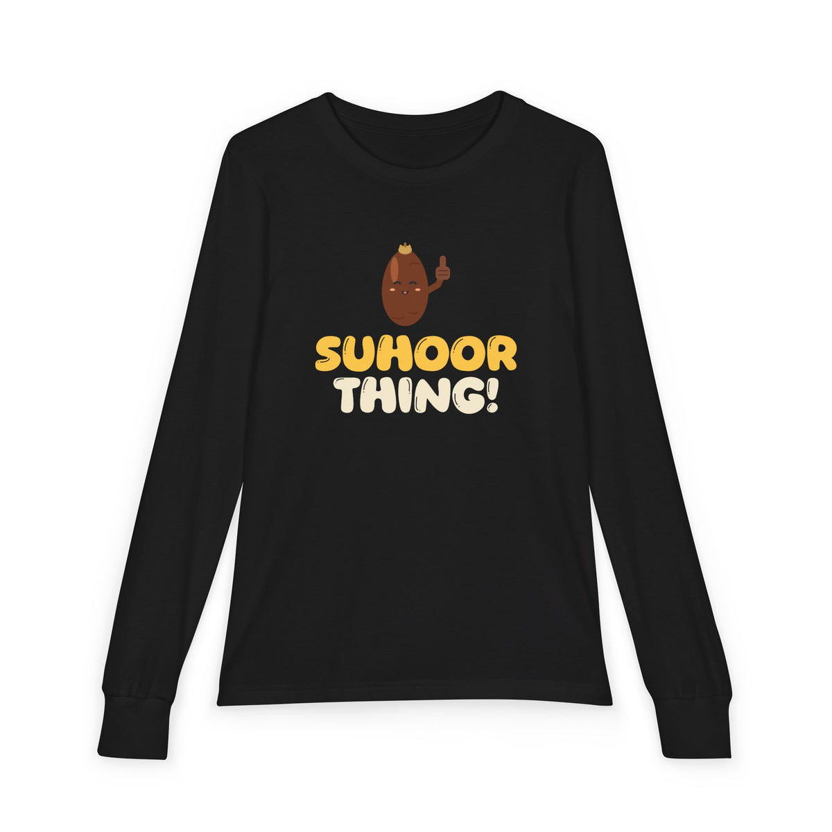 Suhoor Thing! Kids Long Sleeve Shirt | Thing Ramadan Kids Date Fruit Thumbs Up Pun Funny | AdabStars Islamic Kids Apparel