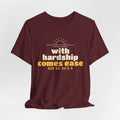 With Hardship Comes Ease Shirt | Surah Ash-Sharh Qur'an 94:5-6 on the Back Islamic Reminder | AdabStars