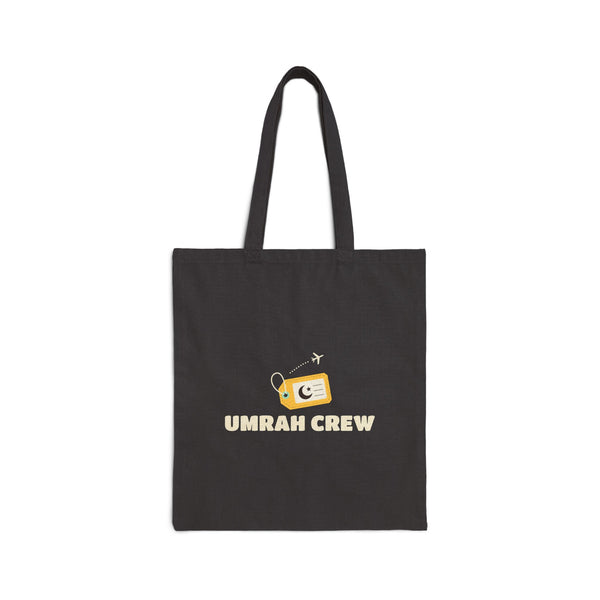 Umrah Crew Canvas Tote Bag in Black, one-sided print – AdabStars