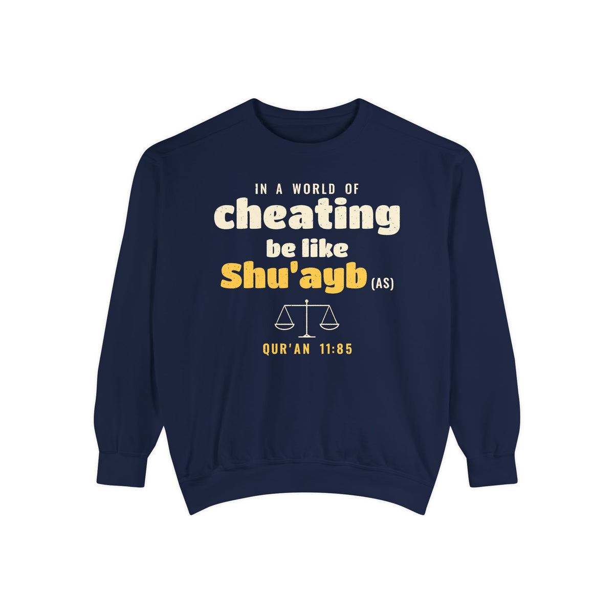 Be Like Shu'ayb (AS) Sweatshirt | Prophet Shu'ayb Honesty Story, Qur'an 11:84-85 on the Back | AdabStars