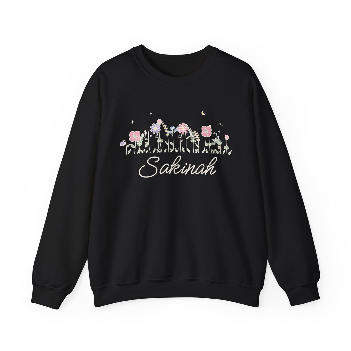 Sakinah Meadow Flowers Sweatshirt in Black – AdabStars