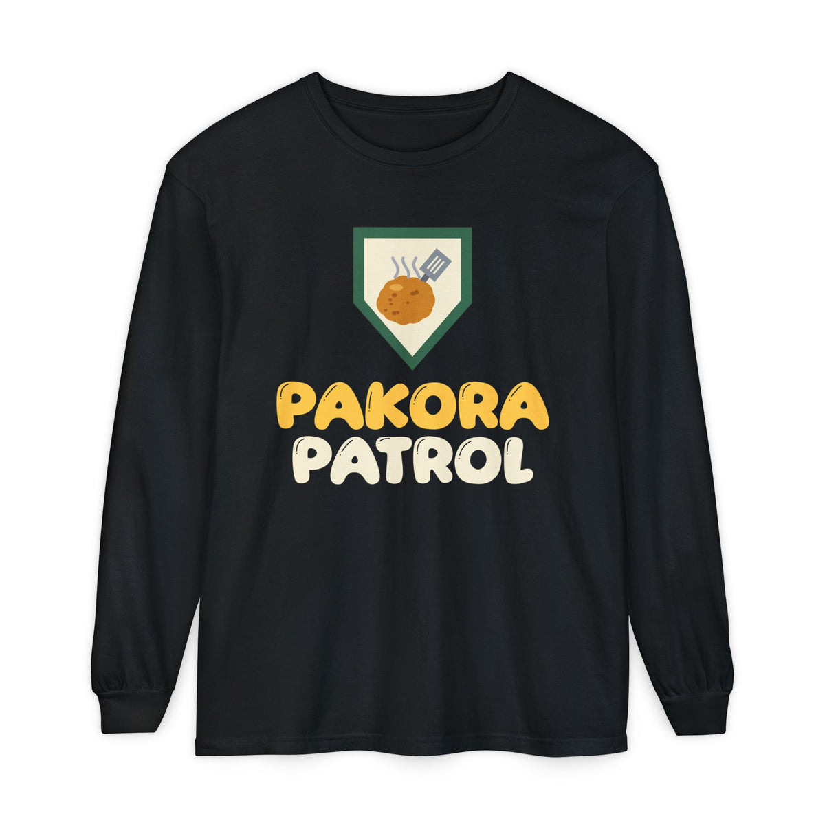 Pakora Patrol Ramadan Long Sleeve Shirt | Ramadan Iftar Kids Desi Food Fried Squad | AdabStars Islamic Kids Apparel