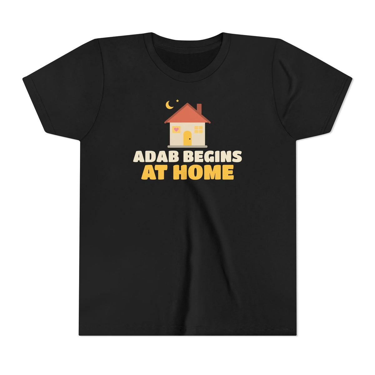 Adab Begins At Home Ramadan Kids Tee | Muslim Family Manners Cozy House | AdabStars Islamic Apparel