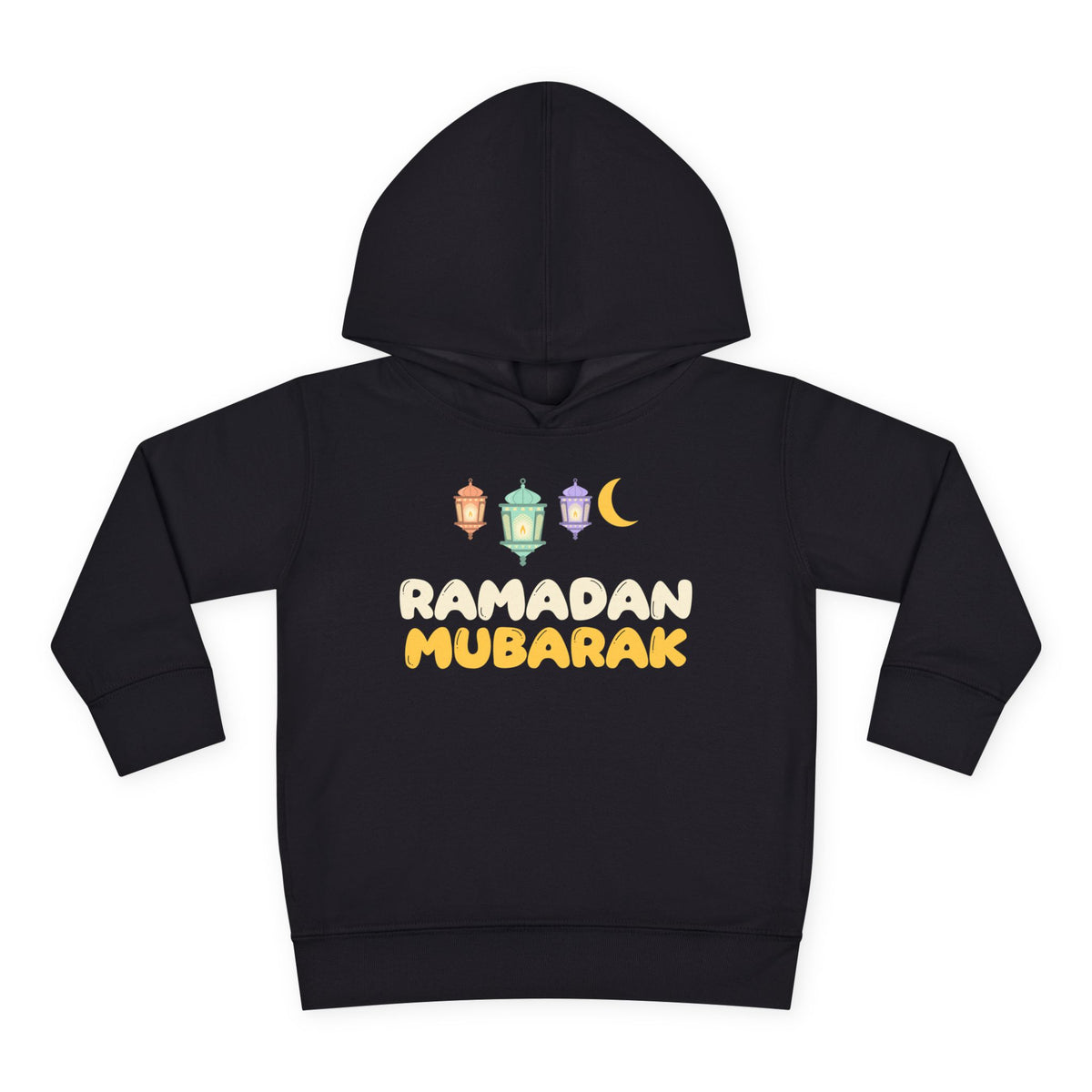 Ramadan Mubarak Lanterns Toddler Hoodie in Black – AdabStars