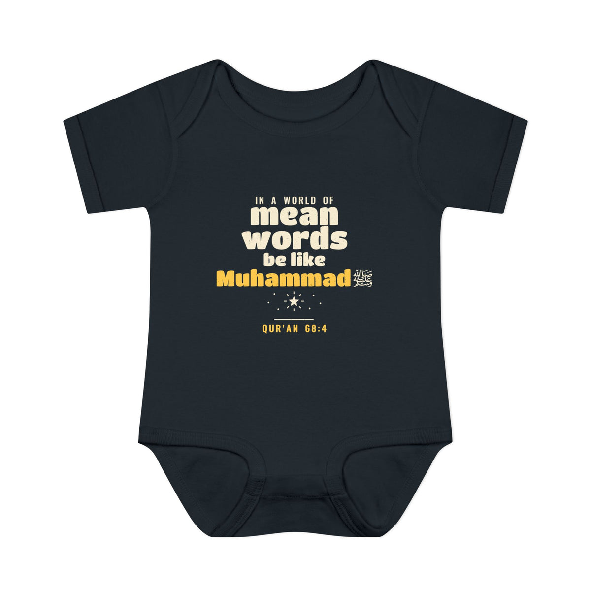 Be Like Muhammad (AS) Baby Bodysuit in Black – AdabStars