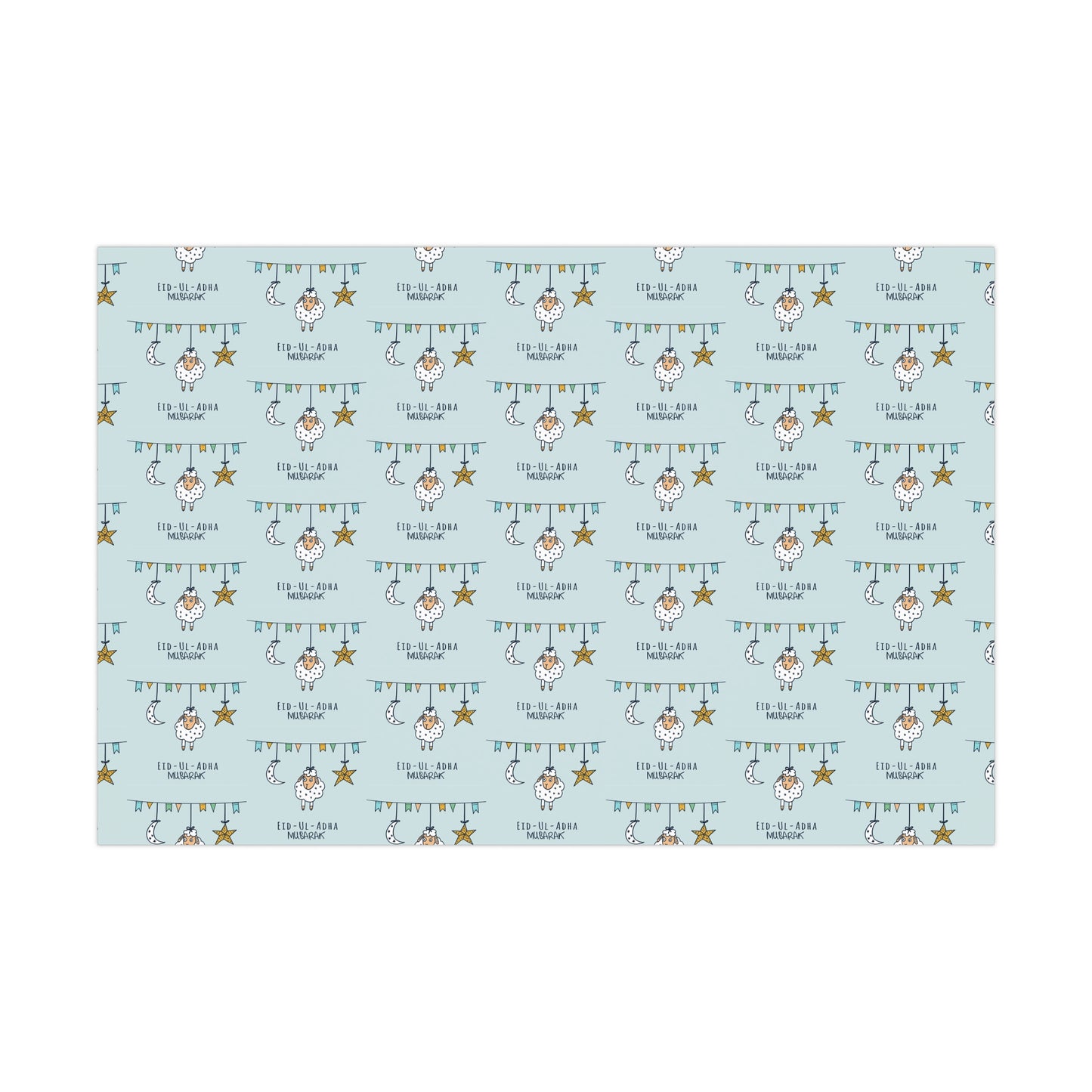 Wrapping Paper - Eid-Ul-Adha Mubarak with Sheep Crescent Moon and Star Gift Wrap Papers