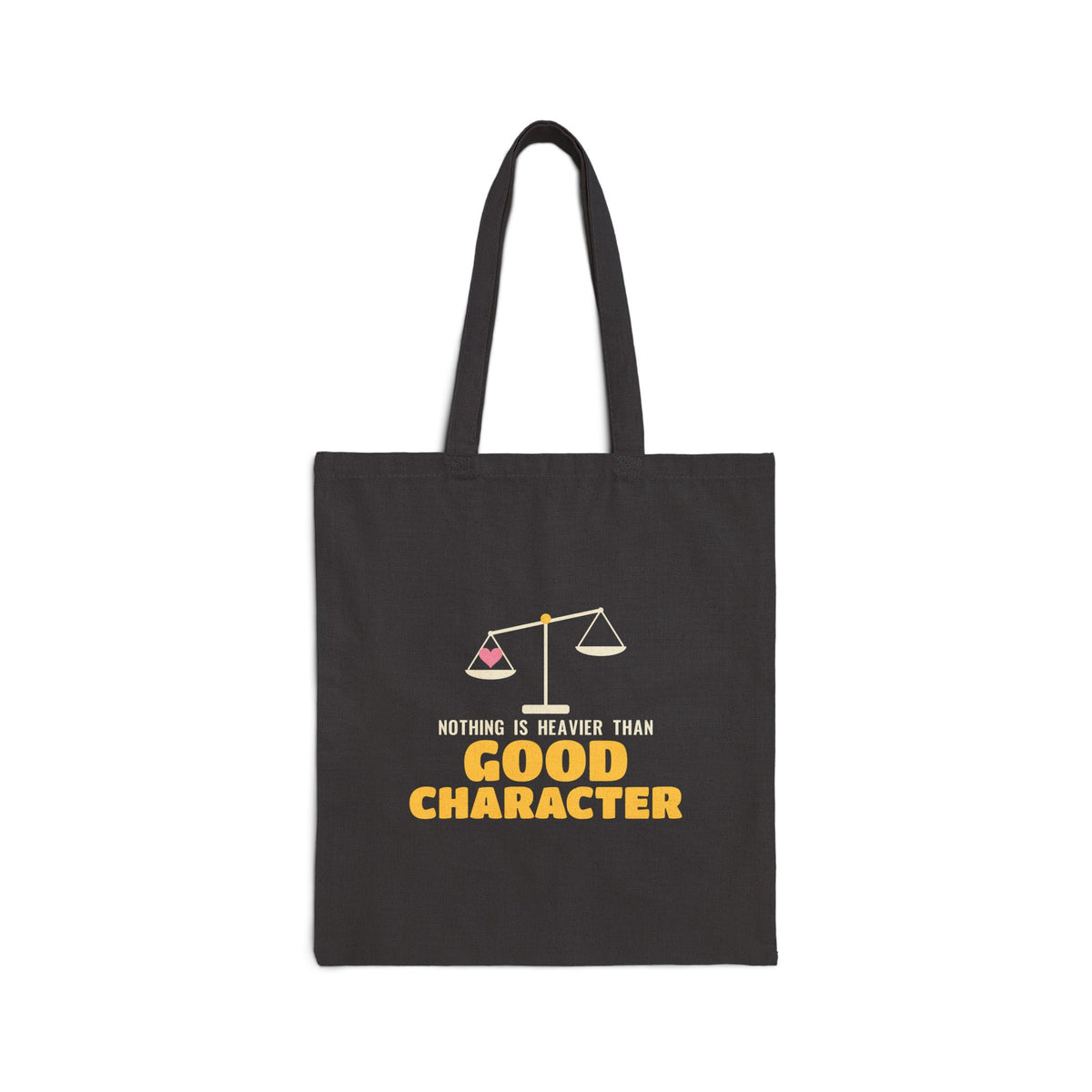 Heavier Than Good Character Canvas Tote Bag in Black, double-sided print – AdabStars