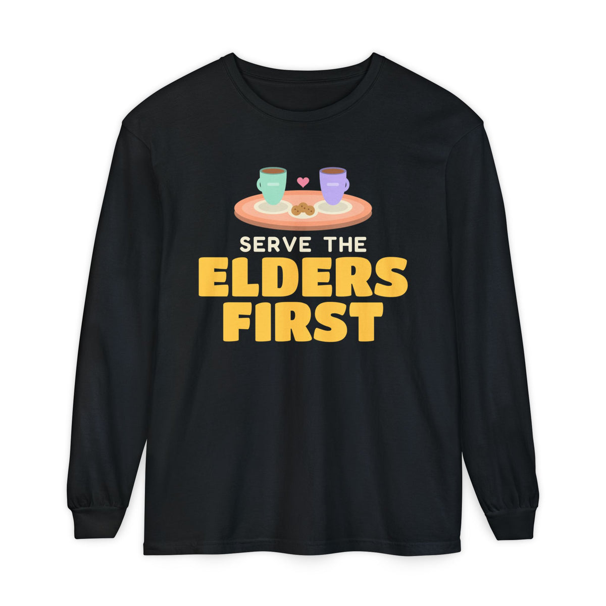 Elders First Ramadan Long Sleeve Shirt | Adab Kids Serve The Elders First Respect Tea Tray Muslim | AdabStars Islamic Kids Apparel