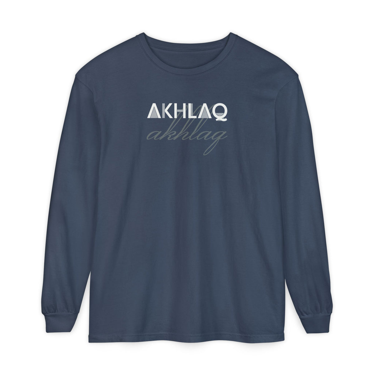 Akhlaq Ramadan Long Sleeve Shirt | Arabic Word Good Character Minimal Streetwear Ramadan | AdabStars Islamic Apparel