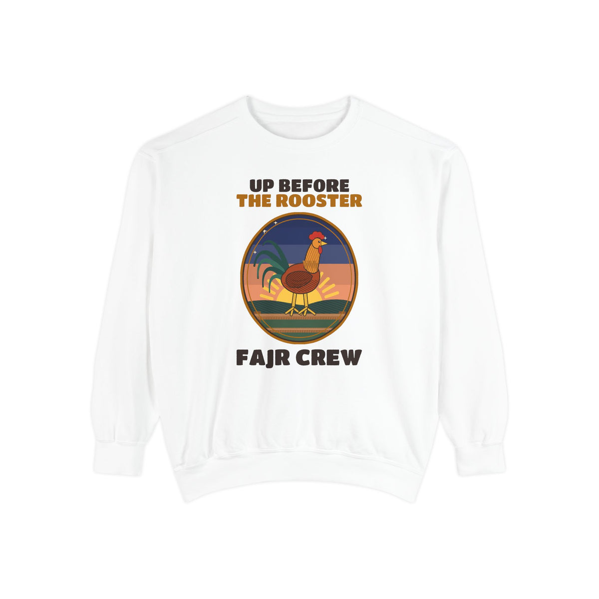 Up Before the Rooster Islamic Premium Sweatshirt in White – AdabStars