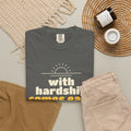 With Hardship Comes Ease Heavyweight Tee, Front Print | Surah Ash-Sharh Qur'an 94:5-6 Islamic Reminder | AdabStars