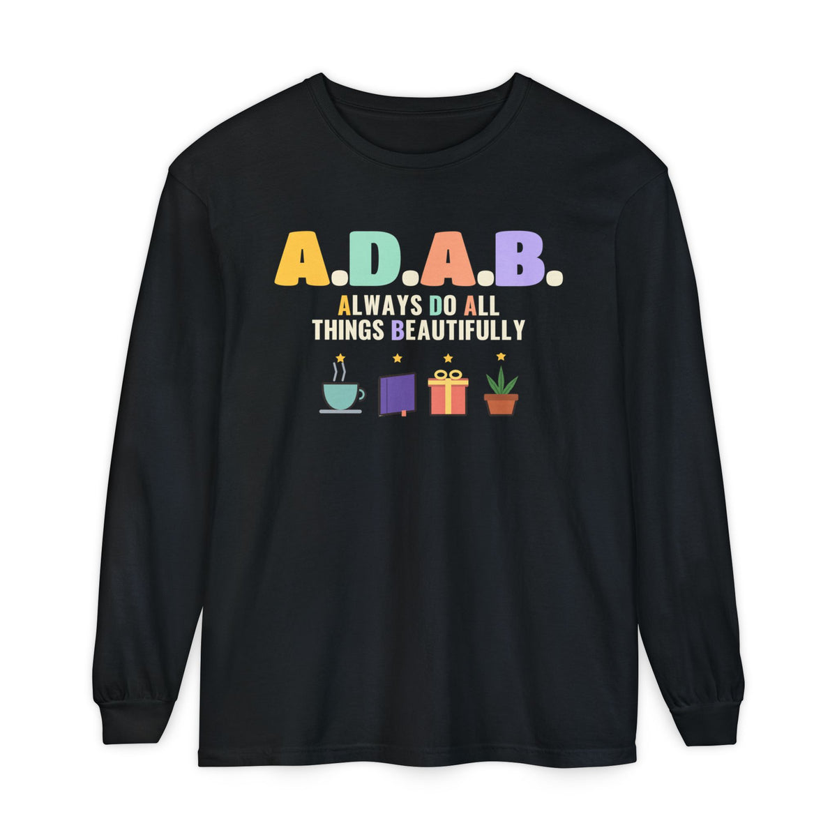 ADAB Always Do All Things Beautifully Heavyweight Long Sleeve Shirt in Black – AdabStars