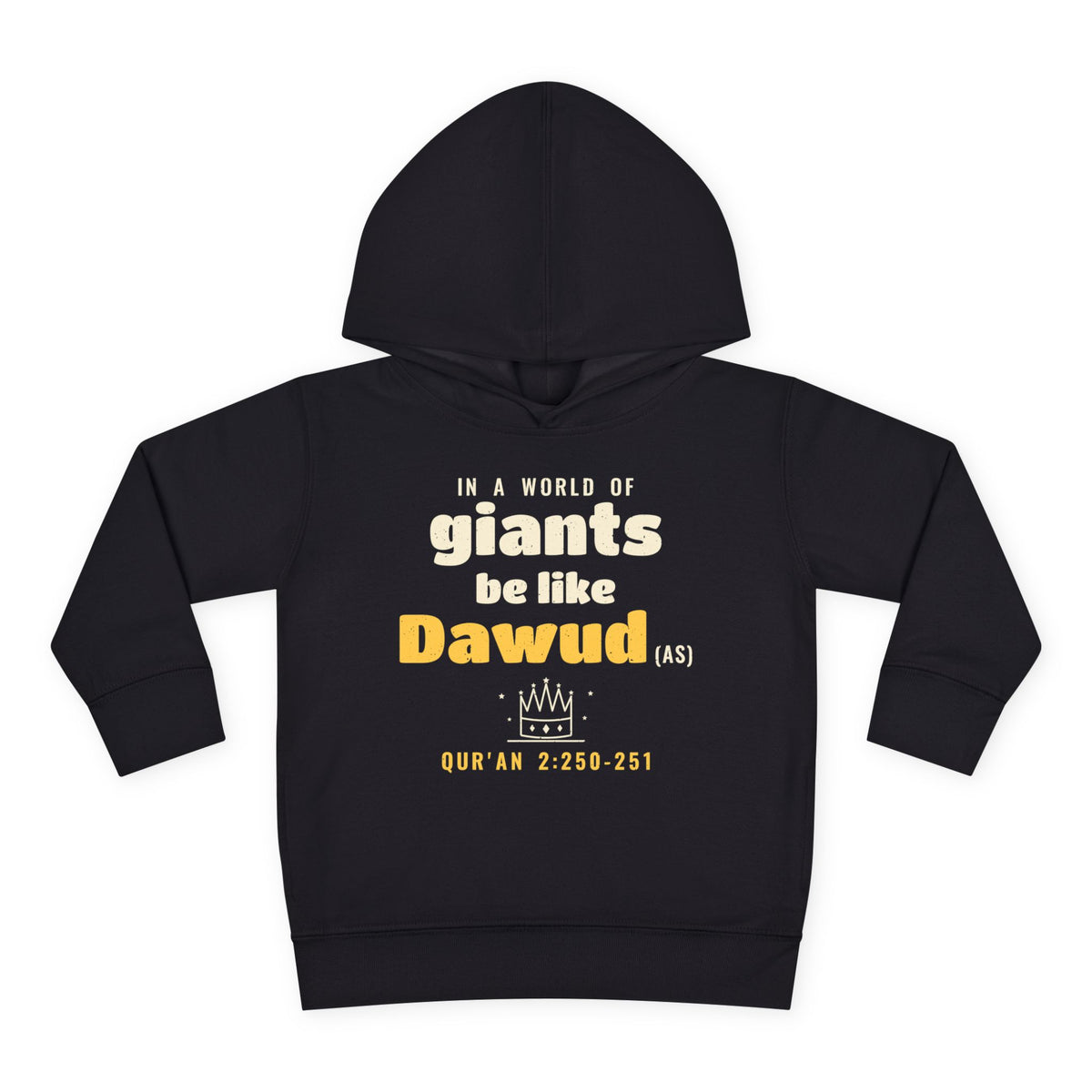 Be Like Dawud (AS) Toddler Hoodie in Black, front and back print – AdabStars