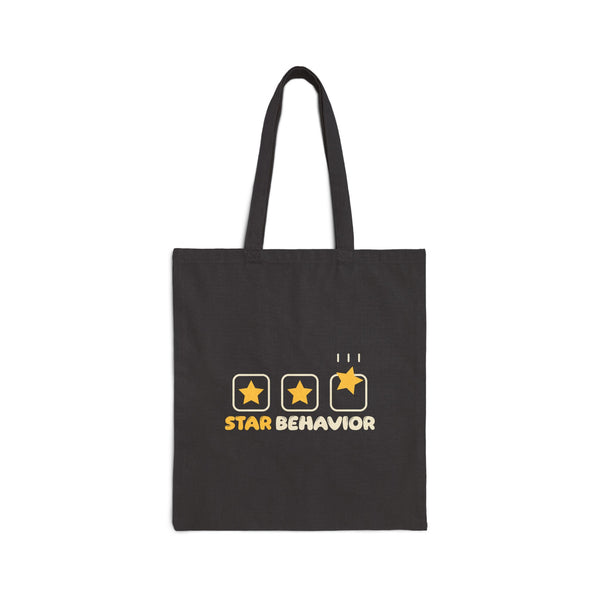 Star Behavior Canvas Tote Bag in Black, one-sided print – AdabStars