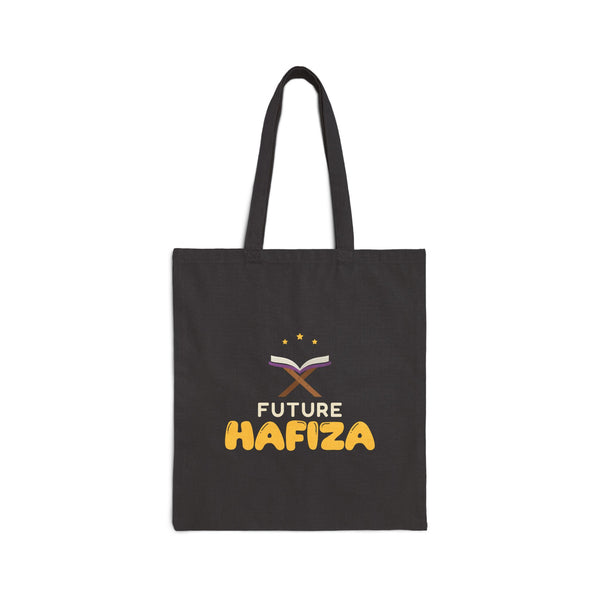 Future Hafiza Canvas Tote Bag in Black, one-sided print – AdabStars
