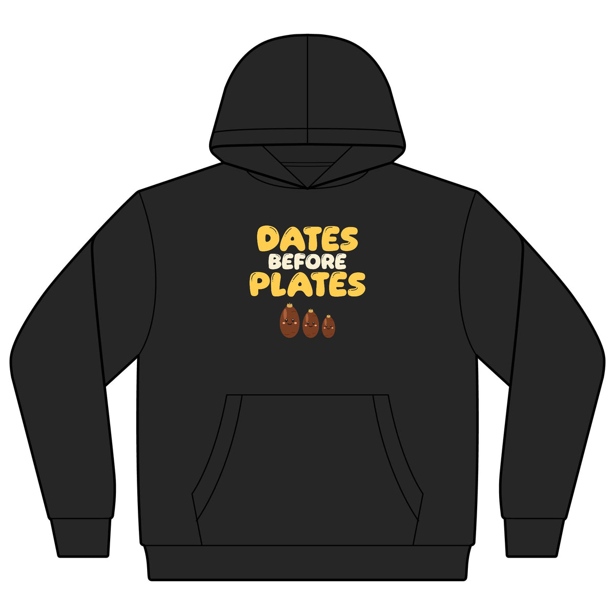 Dates Before Plates Ramadan Kids Hoodie | Ramadan Iftar Kids Family Food Pun | AdabStars Islamic Apparel