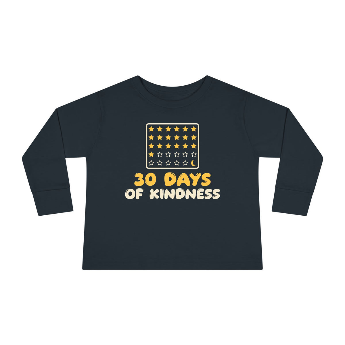 30 Days Of Kindness Ramadan Toddler Toddler Long Sleeve Shirt in Black – AdabStars