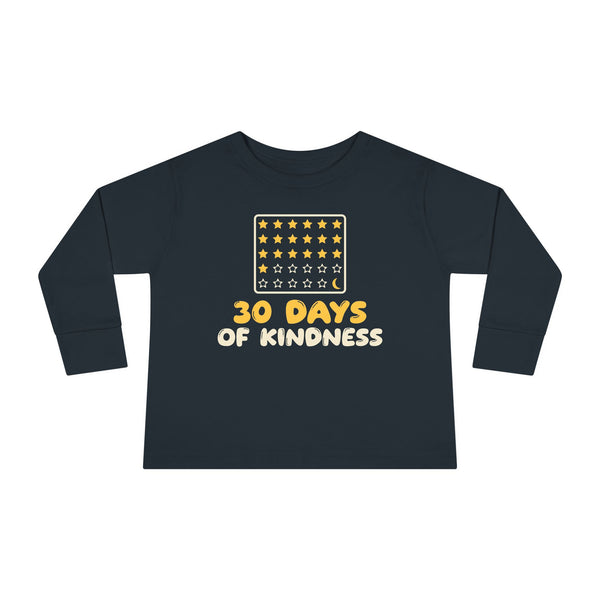 30 Days Of Kindness Ramadan Toddler Toddler Long Sleeve Shirt in Black – AdabStars