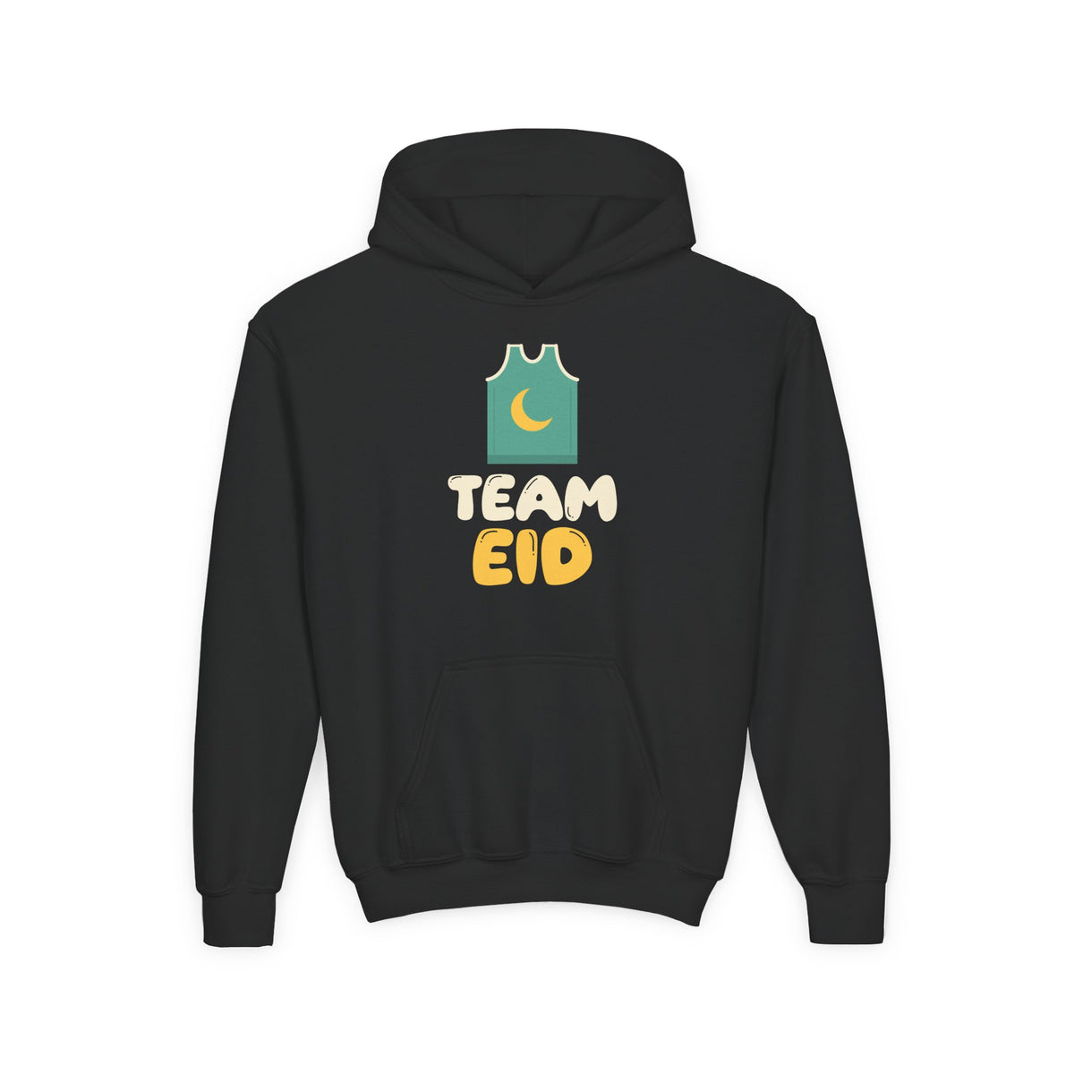 Team Eid Kids Hoodie | Basketball Jersey Crescent Moon Family Matching | AdabStars Islamic Apparel