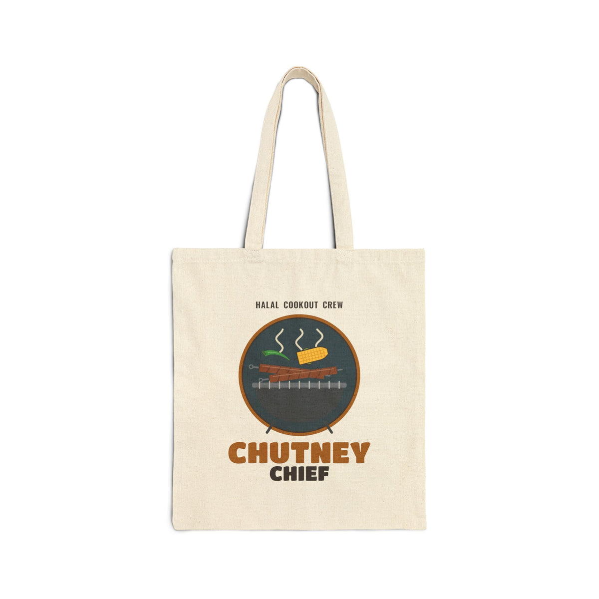Chutney Chief Halal Cookout Canvas Tote Bag in Natural, double-sided print – AdabStars