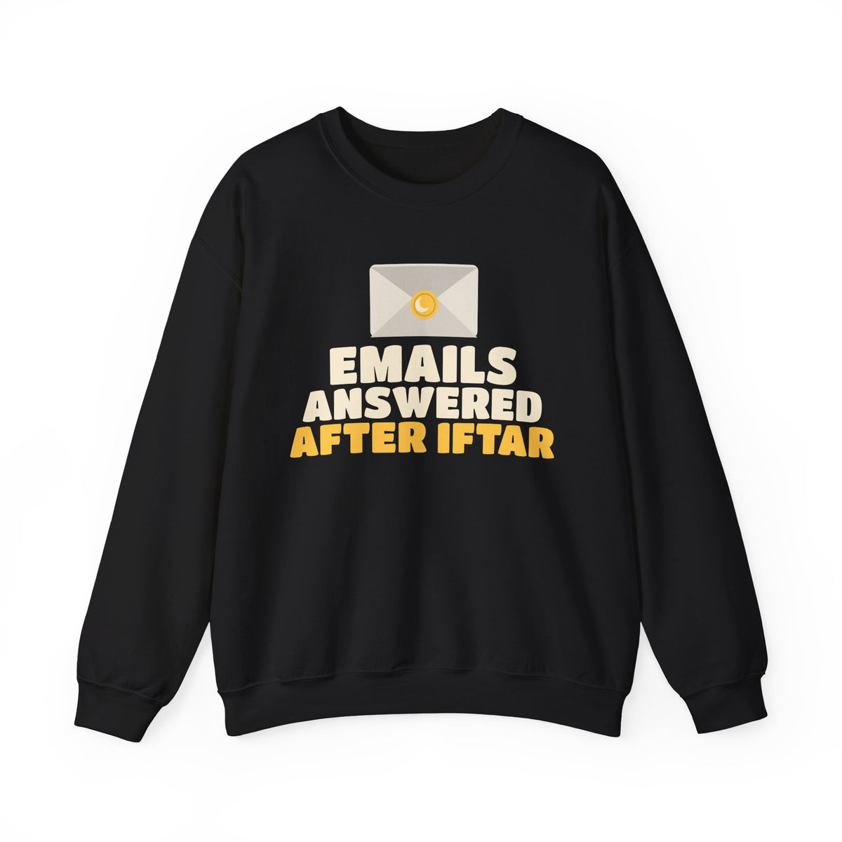 Emails Answered After Iftar Crewneck Sweatshirt in Black – AdabStars
