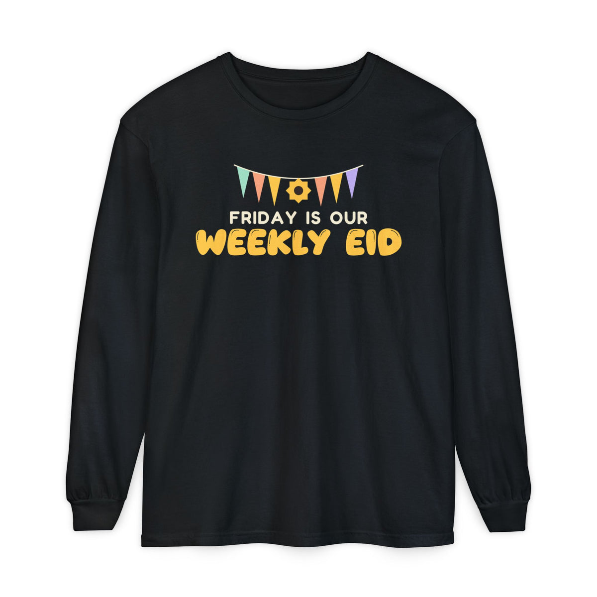 Friday Is Our Weekly Eid Heavyweight Long Sleeve Shirt in Black – AdabStars