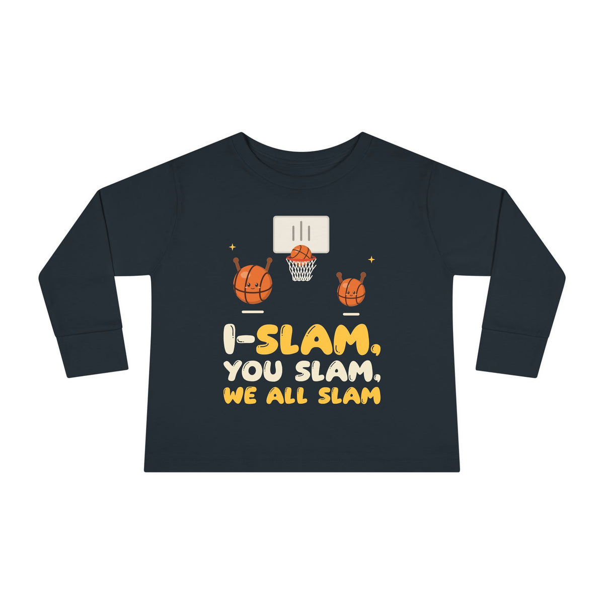 I-Slam, You Slam, We All Slam Muslim Toddler Toddler Long Sleeve Shirt in Black – AdabStars