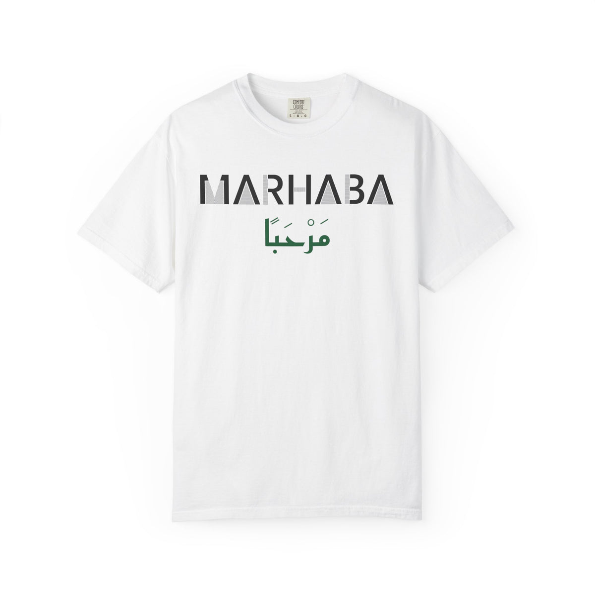 Marhaba Dual Language Islamic Heavyweight T-Shirt in White – AdabStars