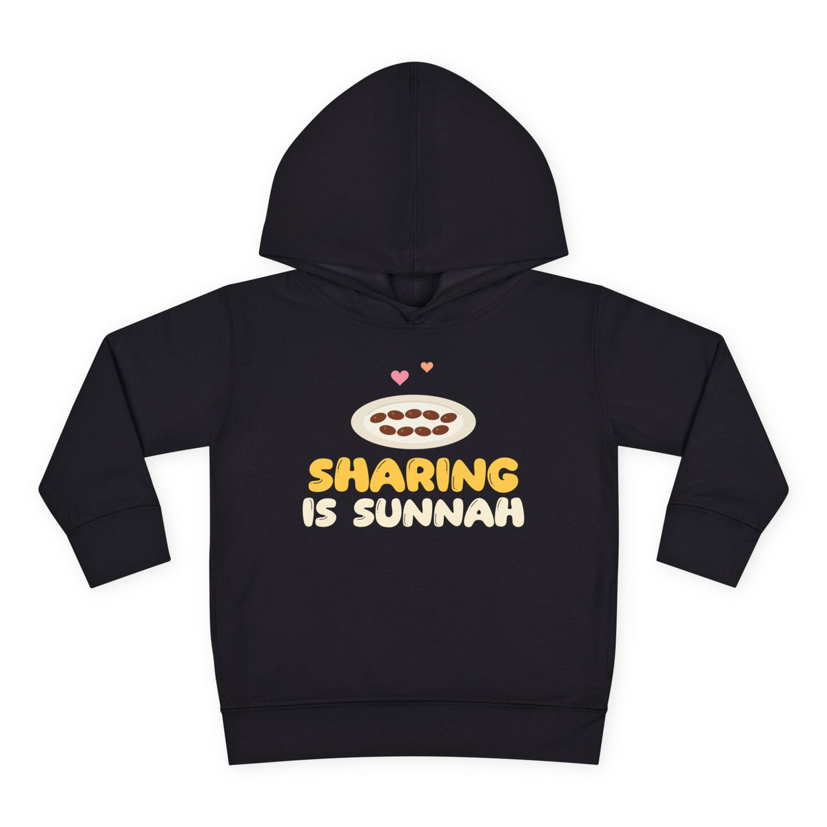 Sharing Is Sunnah Islamic Toddler Hoodie in Black – AdabStars