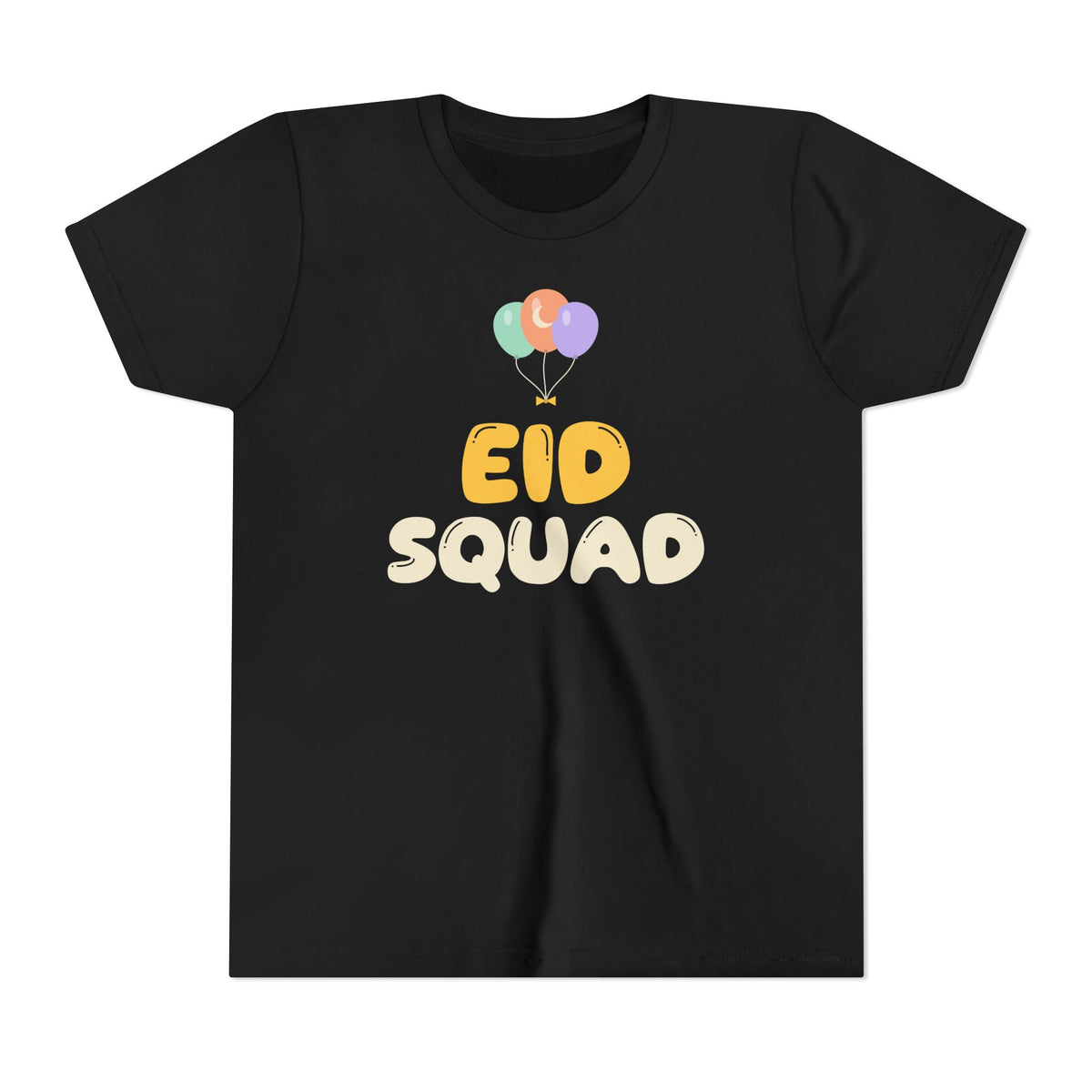 Eid Squad Kids Tee | Kids Muslim Family Matching Balloons Crescent | AdabStars Islamic Apparel