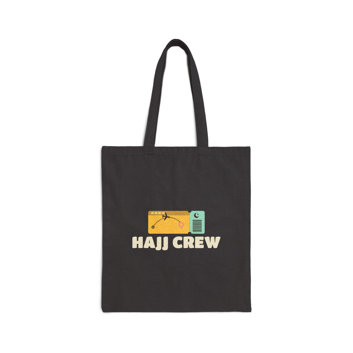 Hajj Crew Canvas Tote Bag in Black, one-sided print – AdabStars