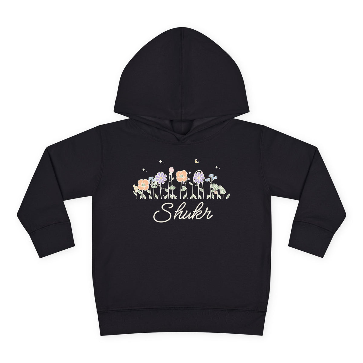 Shukr Meadow Flowers Islamic Toddler Hoodie in Black – AdabStars