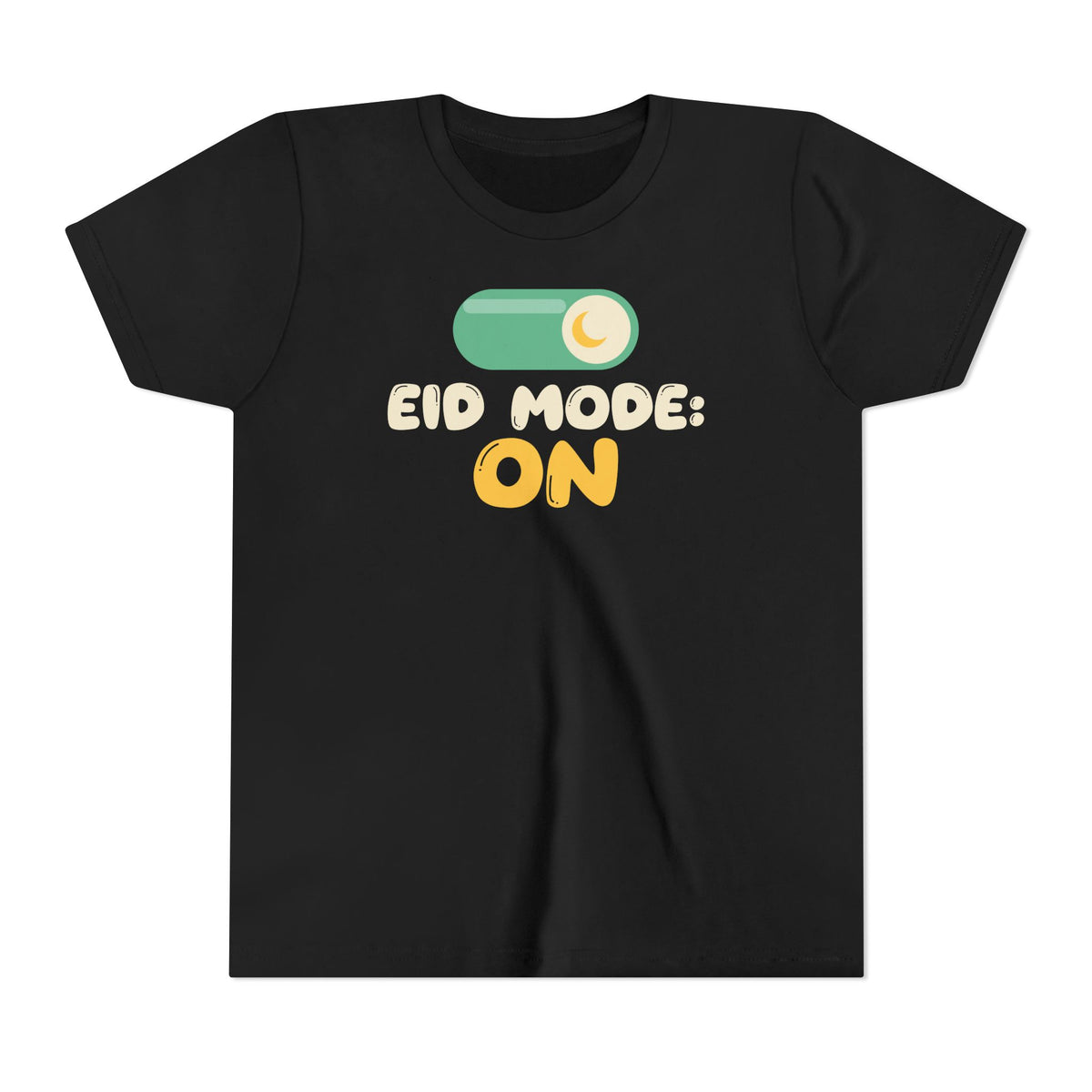 Eid Mode: On Kids Tee | Mode On Kids Muslim Al Fitr Holiday Toggle Switch Moon | AdabStars Islamic Kids Apparel