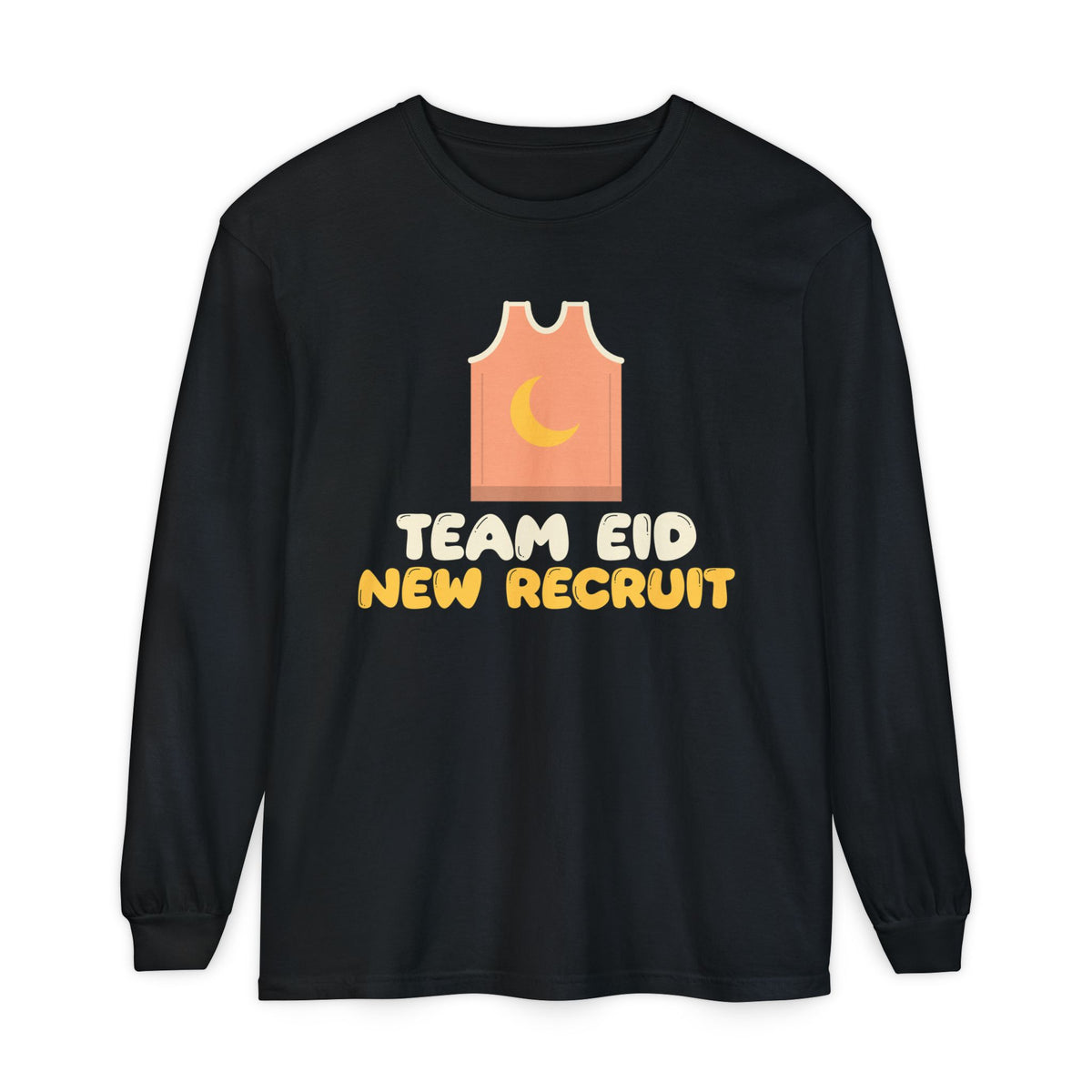 Team Eid New Recruit Long Sleeve Shirt | Basketball Little Kids Peach Jersey | AdabStars Islamic Kids Apparel