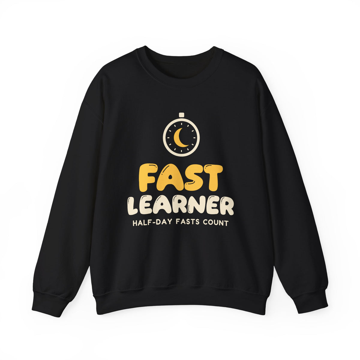 Fast Learner Ramadan Crewneck Sweatshirt in Black – AdabStars