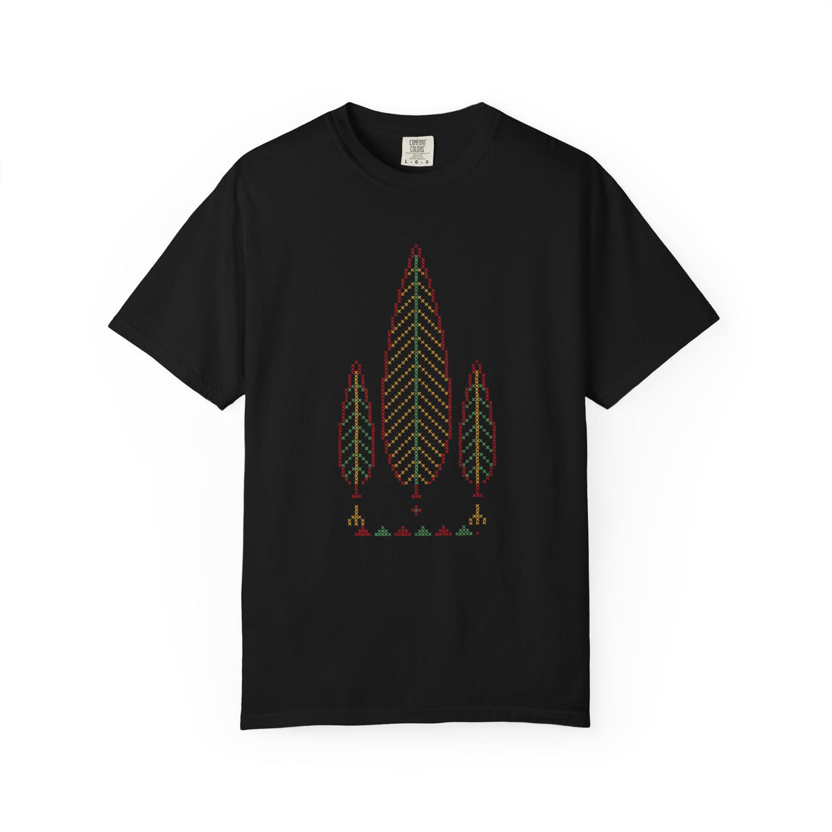 Tatreez Cypress Grove Islamic Heavyweight T-Shirt in Black – AdabStars