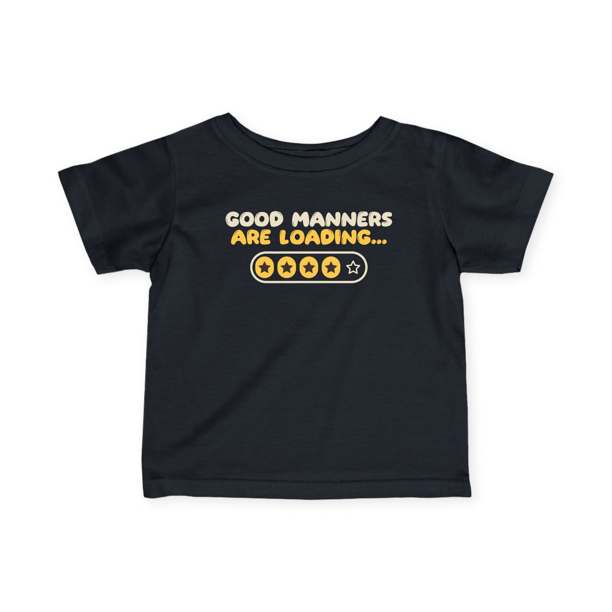 Manners Loading Islamic Baby T-Shirt in Black – AdabStars