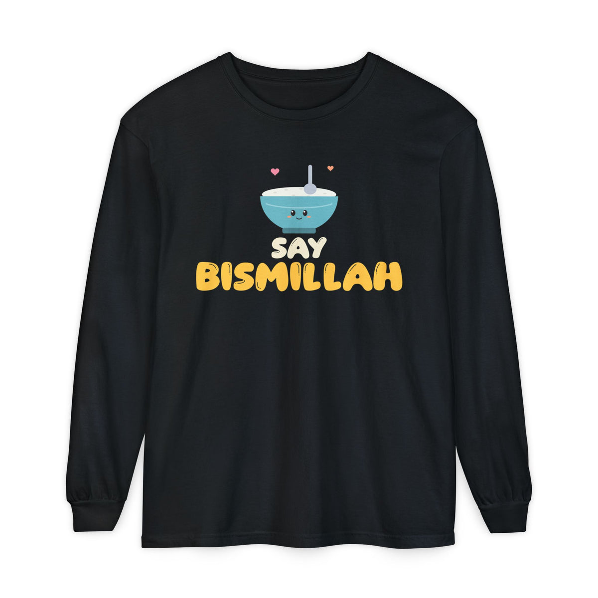Say Bismillah Islamic Heavyweight Long Sleeve Shirt in Black – AdabStars